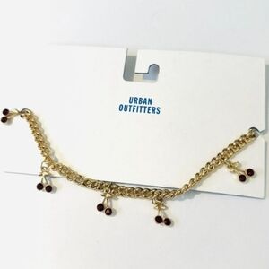 Urban Outfitters Gold and Red Charm Bracelet